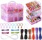 Bracelets Making Bead Kits, Includes 44 Colors Embroidery Floss with 3-Tier Organizer Storage Box, Over 4900 Beads for Friendship Bracelets, Jewelry Making Christmas Birthday Gift (Pink)